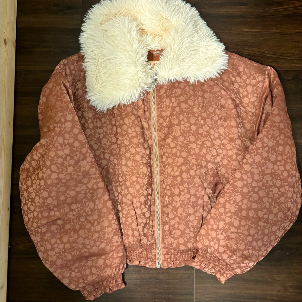 BRAND NEW- never worn! Free People floral patterned bomber jacket.